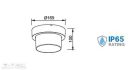 12W LED fali lámpa kör fekete 3000K - 8541 (V-TAC)