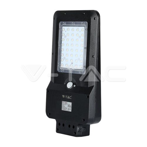 15W LED Napelemes utcai lámpa, fekete burkolat 6000K (V-TAC)