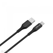   USB C szövet kábel 1m fekete 2,4A Gold széria - 8632 V-TAC