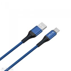   Micro USB C szövet kábel 1m kék 2,4A Gold széria - 8633 V-TAC