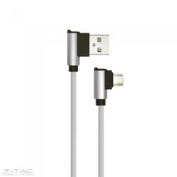   Micro USB szövet kábel 1m szürke 2,4A Diamond széria - 8636 - V-TAC