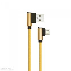   Micro USB szövet kábel 1m arany 2,4A Diamond széria - 8637 V-TAC