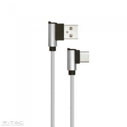   Micro USB C szövet kábel 1m szürke 2,4A Diamond széria - 8639 - V-TAC