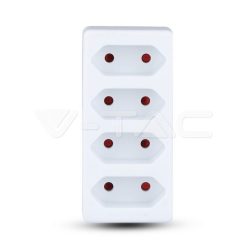 4 Hálózati elosztó 10A 250V fehér színű vtac_v-tac_sku-8785-2