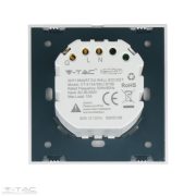 Smart wifis Fehér EU konnektor üveg panel 16A - 8798 V-TAC
