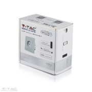 Smart wifis Fehér EU konnektor üveg panel 16A - 8798 V-TAC