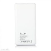 Fehér Power bank vezeték nélküli töltési lehetőséggel dupla USB porttal 10000 mAh - 8906 V-TAC