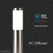 Ezüst kerti álló lámpatest E27 foglalattal (45 cm) IP44 - 8958 V-TAC