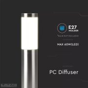 Ezüst kerti álló lámpatest E27 foglalattal (110 cm) IP44 - 8962 V-TAC