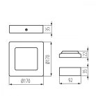 KANTI V2LED 12W 4000K Felületre szerelhető LED panel szatén nikkel 27212 (Kanlux)