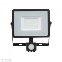   30W Mozgásérzékelős LED reflektor fekete IP65 6400K - PRO462 (V-TAC)