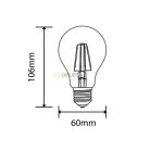 FILAMENT Dimmelhető IZZÓ E27 6W meleg fehér 1853 (Optonica)