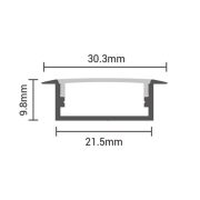 OPTONICA Led profil opál fedővel    2m  5109