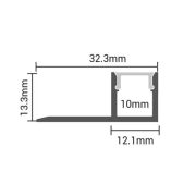 Optonica LED csempeprofil  2m SET 5111