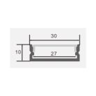 LED profil 30x10mm fekete szerkezet 2m SZETT fekete borítással 5114 (Optonica)