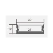 OPTONICA LED profil LED profil 30x10mm eloxált szerkezet 2m SET 5115