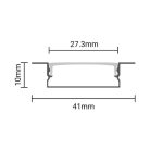 LED profil 41x10mm fekete süllyesztett 2m SZETT fekete borítással 5117 (Optonica)