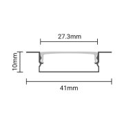 OPTONICA LED profil 41x10mm fekete süllyesztett 2m SZETT fekete borítással 5117