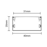 OPTONICA profil 40x20mm fekete konstrukció 2m SZETTl 5122