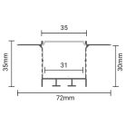 LED profil 72x35mm eloxált gipszkarton 2m SZETT 5123 (Optonica)