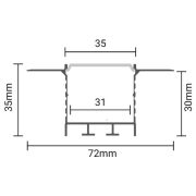 OPTONICALED Profil 72x35mm Fekete Gipszkarton 2m SZETT 5125