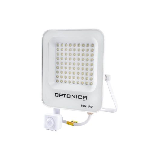  OPTONICA LED SMD reflektor 50 W ,fehér ház mozgásérzékelővel , hideg fehér 5769