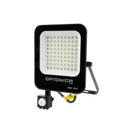   LED SMD reflektor 50 W ,fekete ház mozgásérzékelővel , hideg fehér 5780 (Optonica)