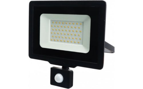 SMD2 LED REFLEKTOR mozgásérzékelős 50W fekete hideg fehér 5950 (Optonica)