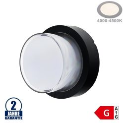   LED 15 W fali lámpa kerek fekete IP65 meleg fehér/ 7532 (Optonica)