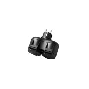 Optonica 2-utas adapter IP44, fekete/7637